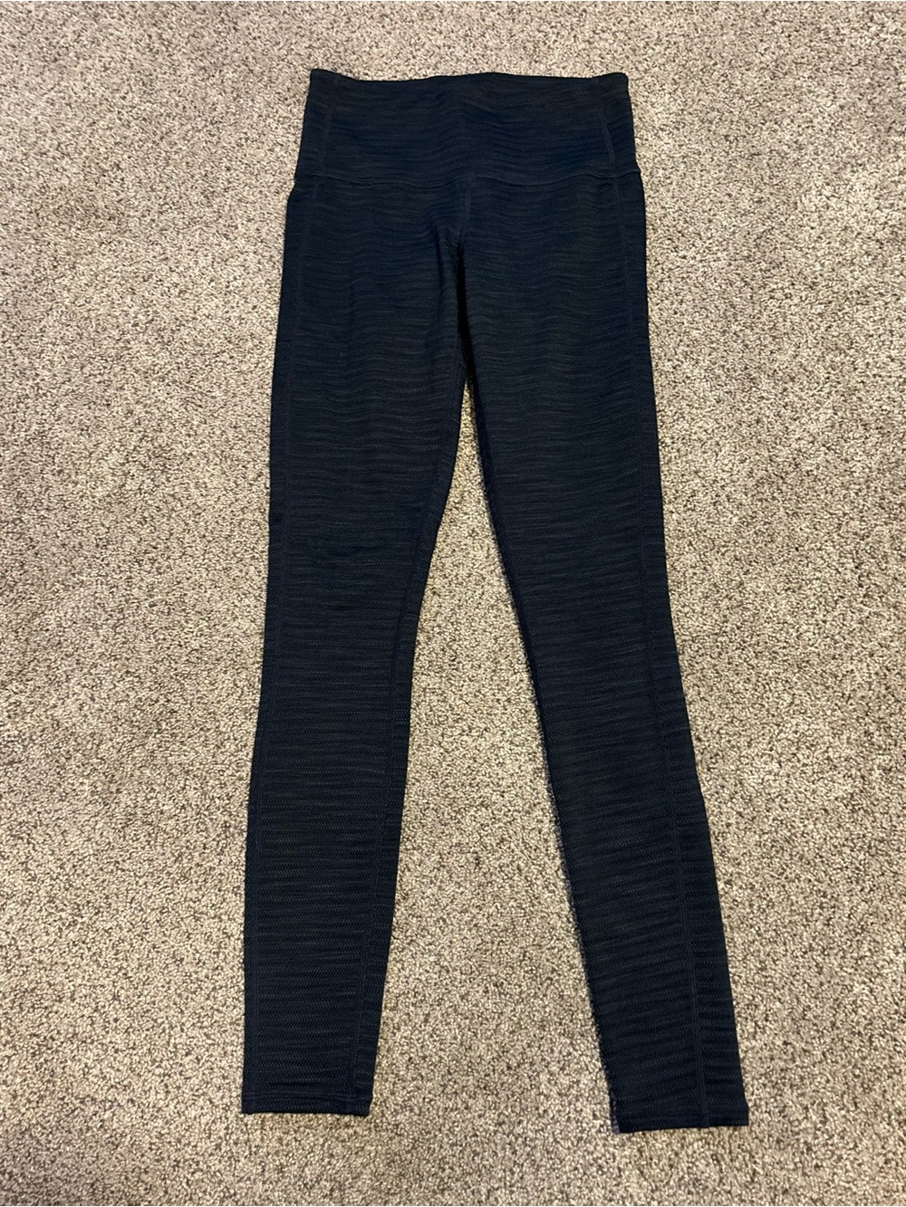 Athleta Black Ribbed High-Waist Leggings